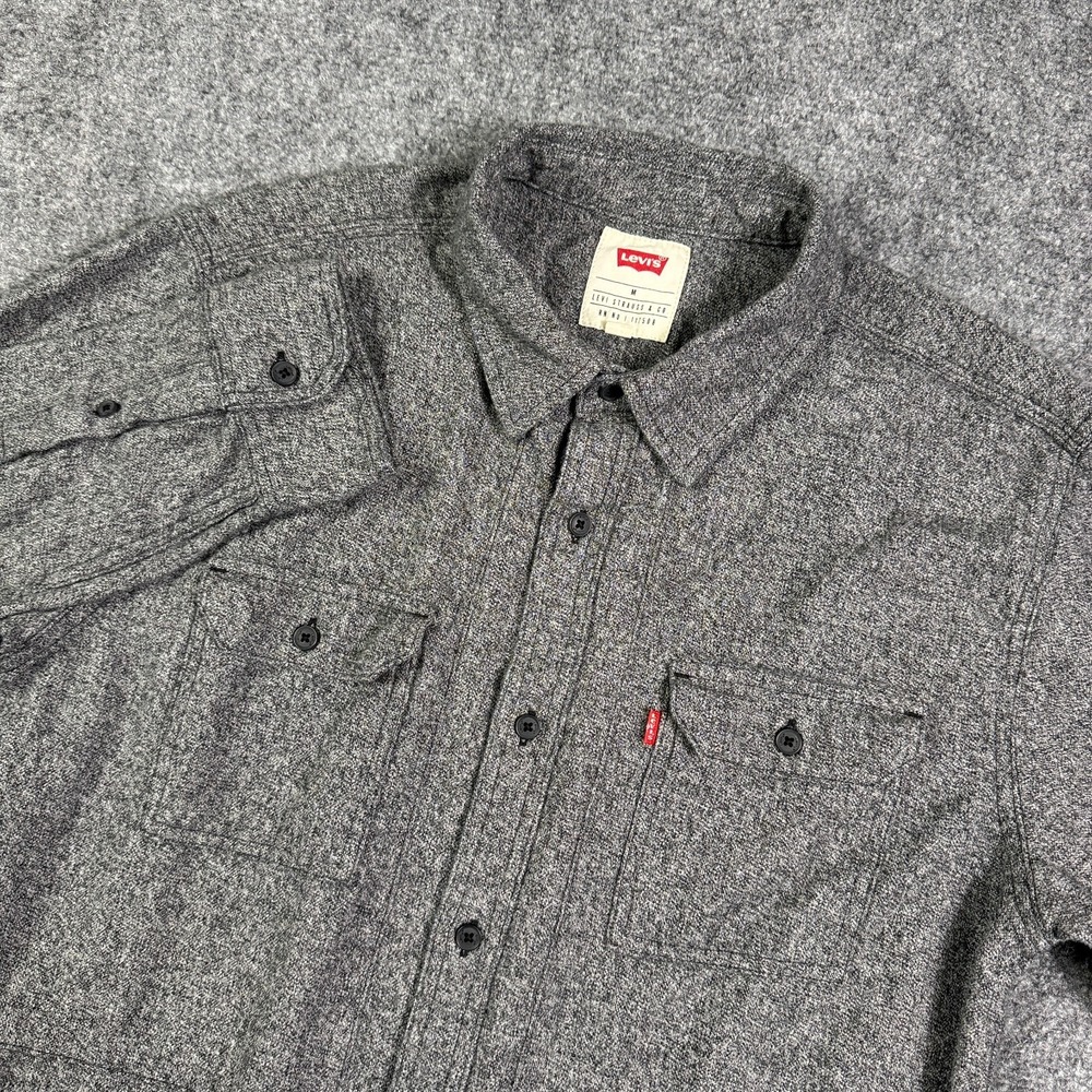 Levi's Mens Serra Shirt M Button Up Long Sleeve Gray Heather Cotton Workwear